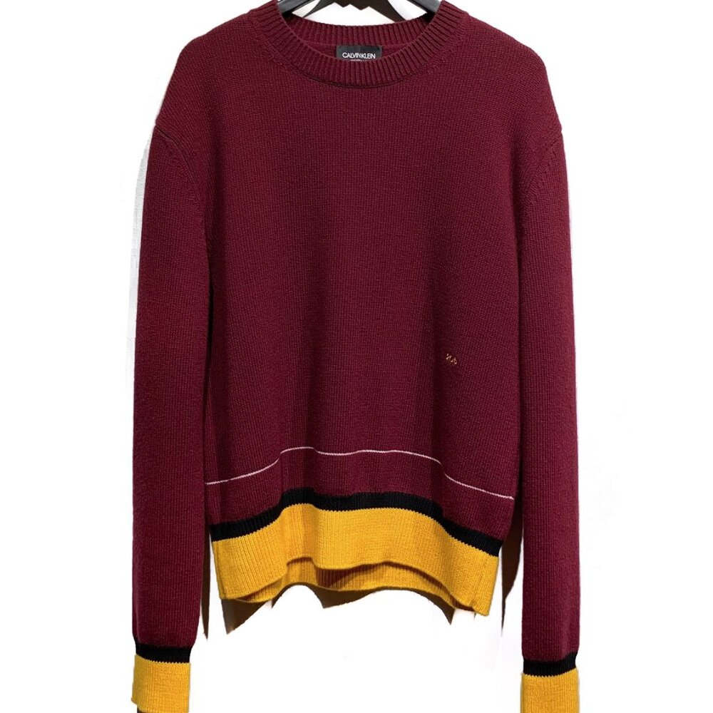 Calvin Klein 205W39NYC Red Yellow Striped Sweater